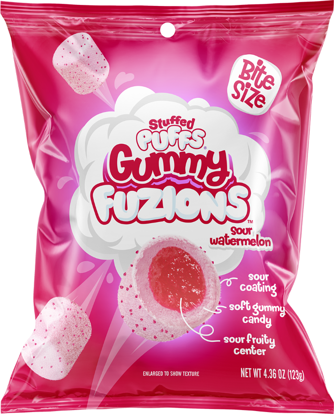 Stuffed Puffs Gummy Fuzions Sour Watermelon